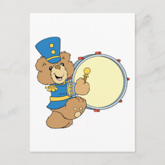 Marching Band Drummer Bear Postcard