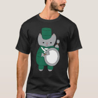 Marching Band Drummer Cat Animal Green White