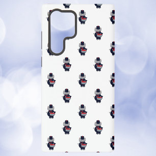 Marching Band Drummer Cat Navy Blue and Red Samsung Galaxy Case