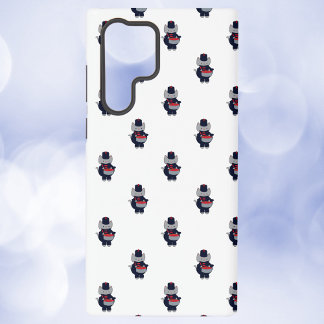 Marching Band Drummer Cat Navy Blue and Red Samsung Galaxy Case