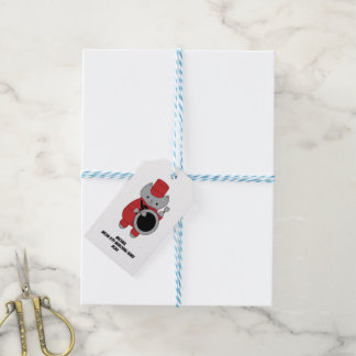Marching Band Drummer Cat Red Black Personalise Gift Tags