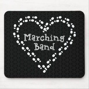 Marching Band Footprints Heart Mouse Mat