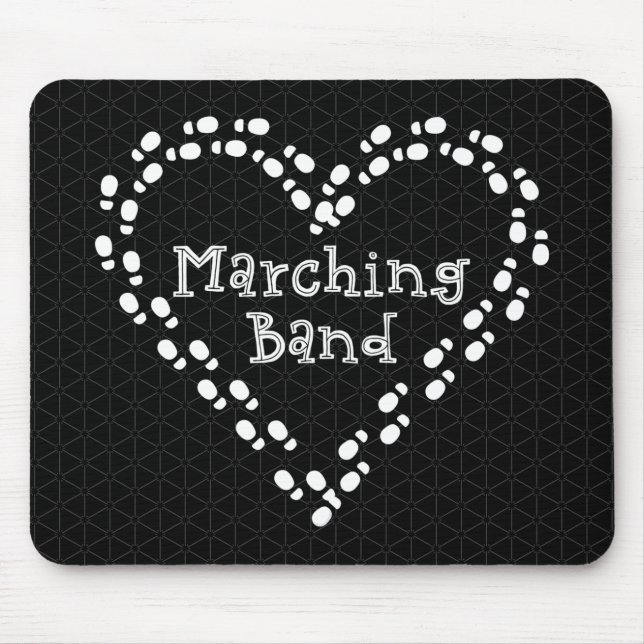 Marching Band Footprints Heart Mouse Mat (Front)