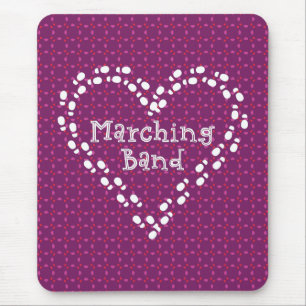 Marching Band Footprints Heart Mouse Mat