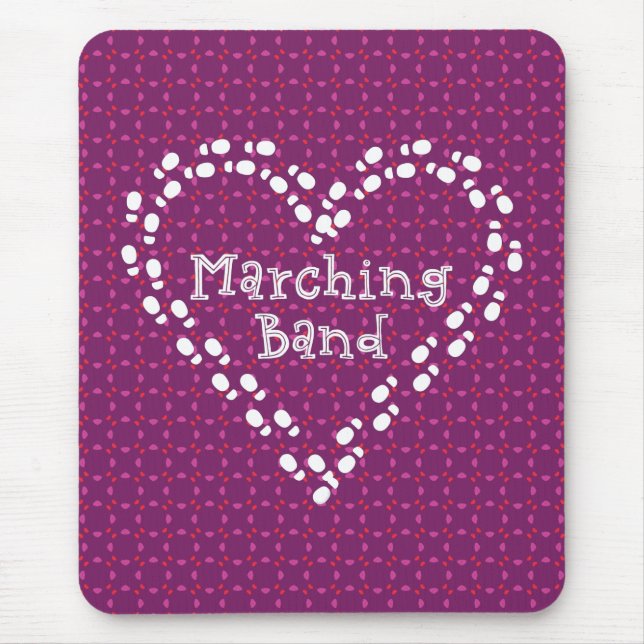Marching Band Footprints Heart Mouse Mat (Front)
