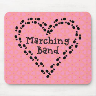 Marching Band Footprints Heart Mouse Mat