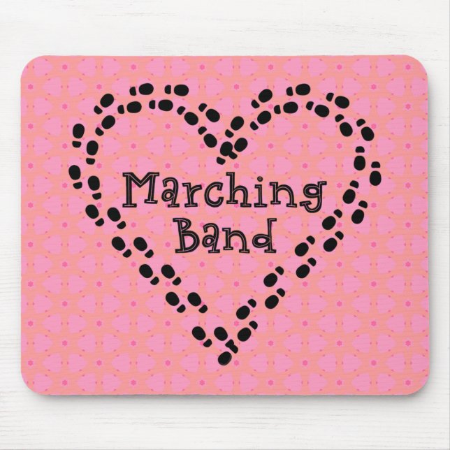Marching Band Footprints Heart Mouse Mat (Front)