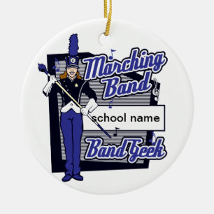 Marching Band Geek Blue Ceramic Tree Decoration