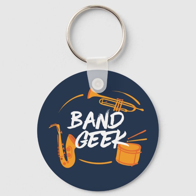 Marching Band Geek Funny Musician Key Ring (Front)
