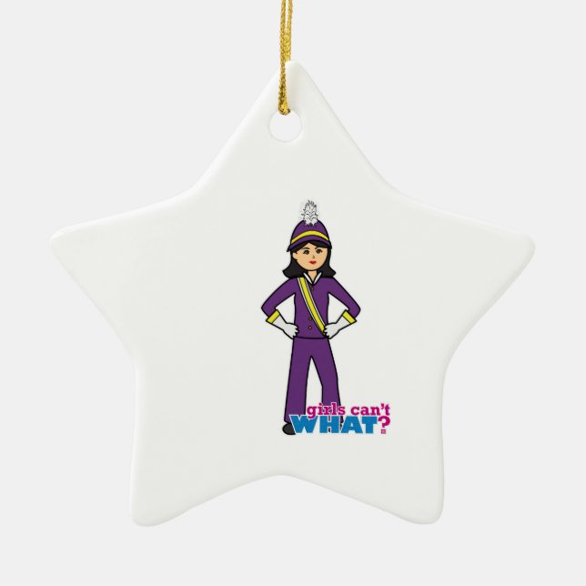 Marching Band Girl -  Medium Ceramic Tree Decoration (Front)