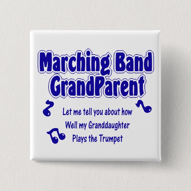 Marching Band Grandparent/ Trumpet 15 Cm Square Badge (Front)