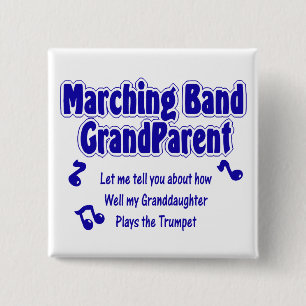 Marching Band Grandparent/ Trumpet 15 Cm Square Badge
