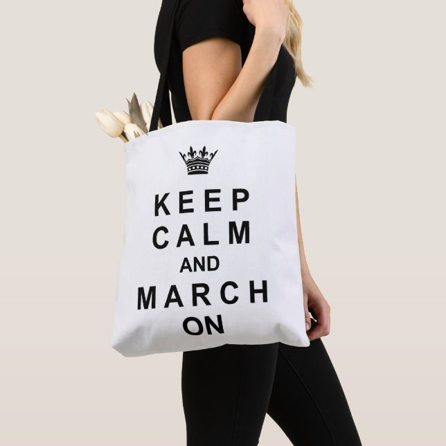 Marching Band Keep Calm And March On Tote Bag (Close Up)