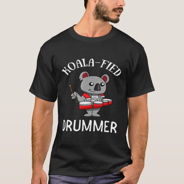 Marching Band Koala  Tenor Drum Quad Quintet Drumm T-Shirt (Front)