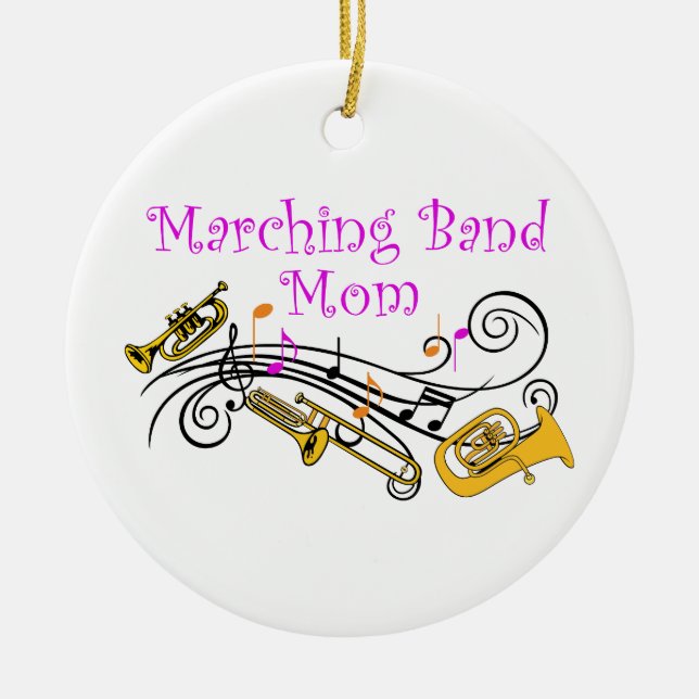 MARCHING BAND MOM CERAMIC TREE DECORATION (Front)