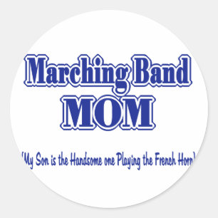 Marching Band Mum/ French Horn Classic Round Sticker