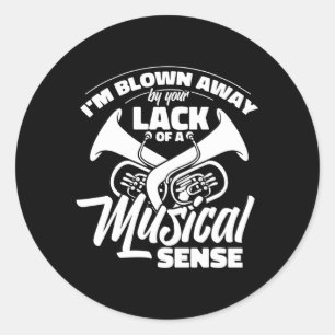 Marching Band Musician Tubist Tuba Classic Round Sticker