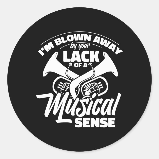Marching Band Musician Tubist Tuba Classic Round Sticker (Front)