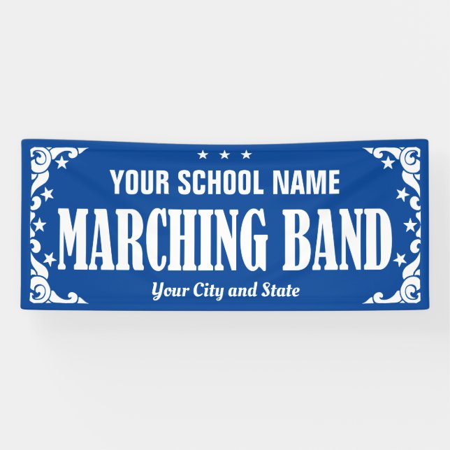 Marching Band Parade Swirls Stars any colour Banner (Horizontal)