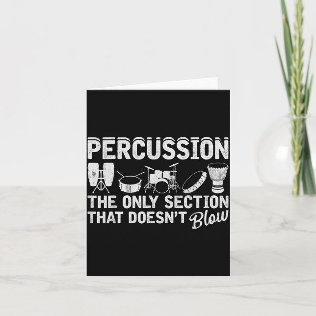 Marching Band Percussion For Percussionist Drummer Card (Front)