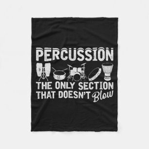 Marching Band Percussion For Percussionist Drummer Fleece Blanket