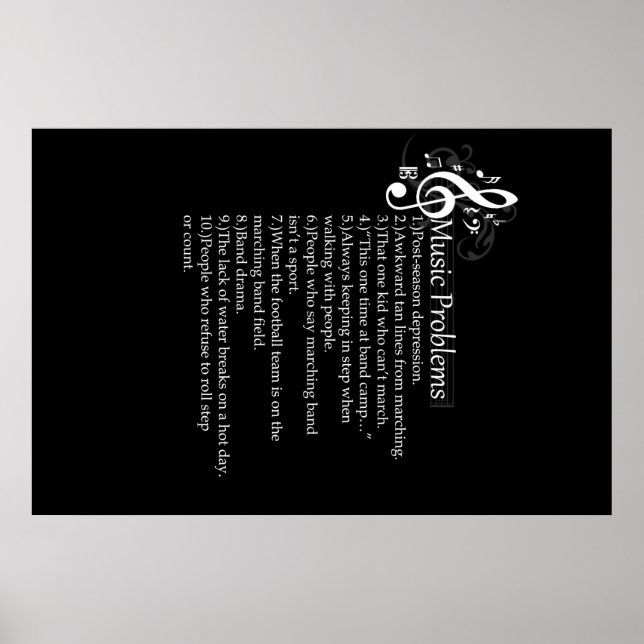 Marching Band Problems List Poster (Front)