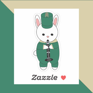 Marching Band Rabbit Clarinet Green Gold