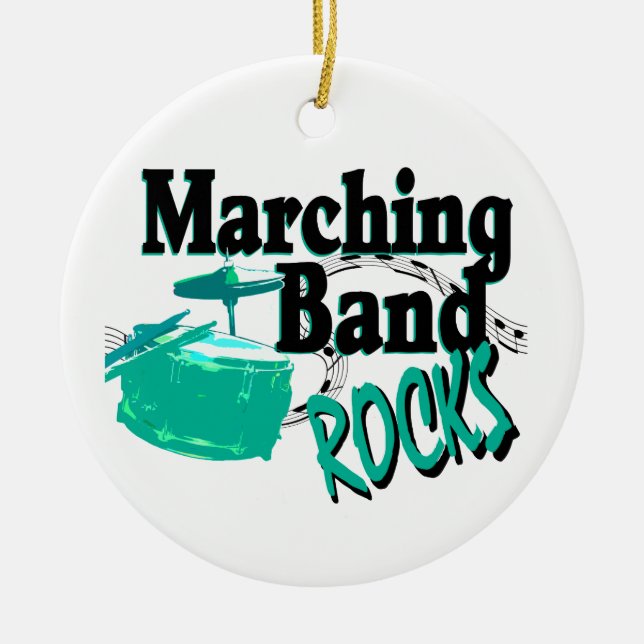 Marching Band Rocks Ceramic Tree Decoration (Front)