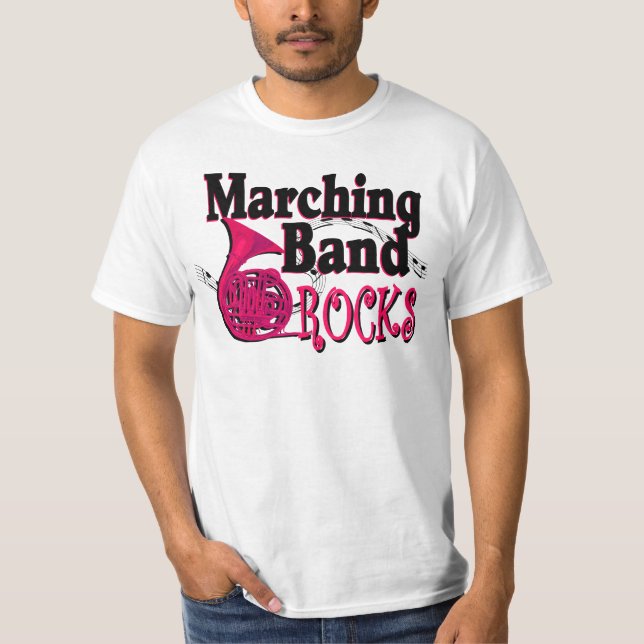 Marching Band Rocks/ french horn T-Shirt (Front)