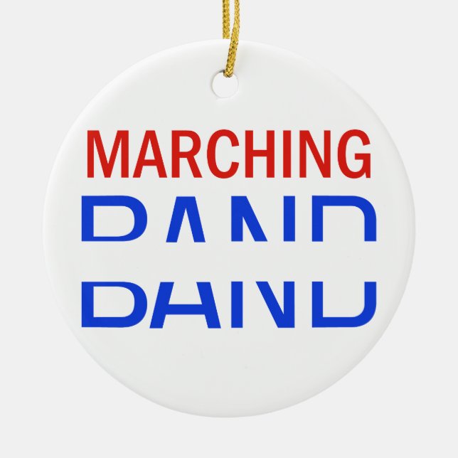 Marching Band School Name Drop Ceramic Tree Decoration (Front)