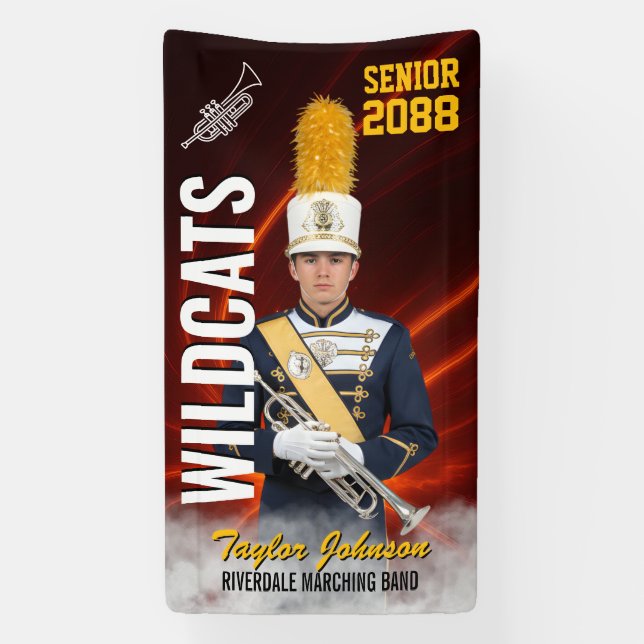 Marching Band Senior Class Custom Sports Photo Banner (Vertical)