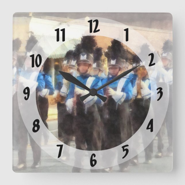 Marching Band Square Wall Clock (Front)