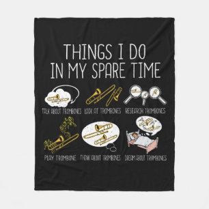 Marching Band Trombone Gift Men Jazz Music Fleece Blanket