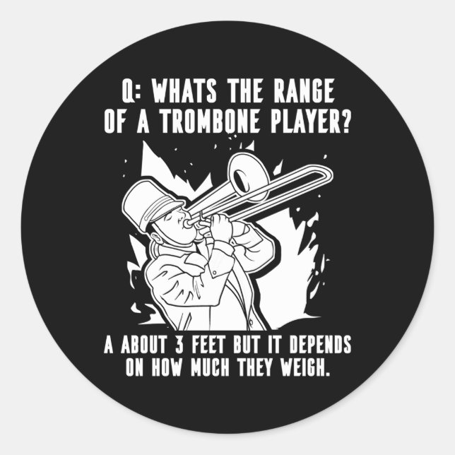 Marching Band Trombone Marching Band Trombone Classic Round Sticker (Front)