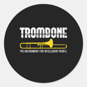 Marching Band Trombonist Jazz Musician Trombone Classic Round Sticker