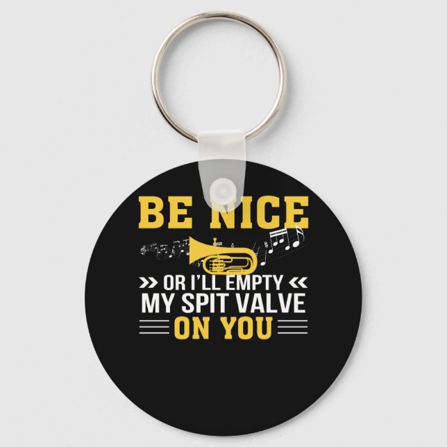 Marching Band Trumpet Empty Spit Valve On You Key Ring (Front)