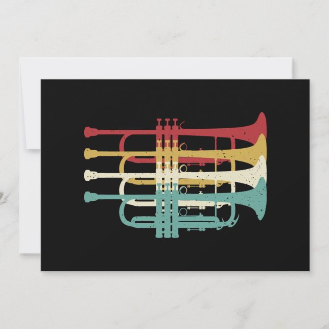 Marching Band Trumpet Player Retro Design  Invitation (Front)