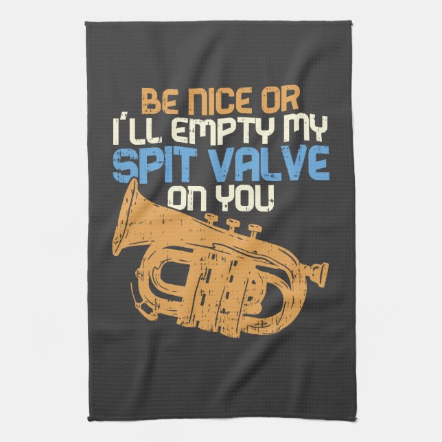 Marching Band Trumpets Tea Towel (Vertical)