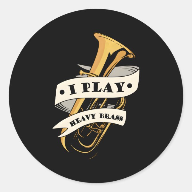Marching Band Tubist Musician Tuba Classic Round Sticker (Front)
