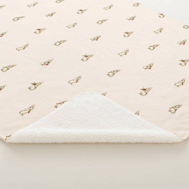 Marching Band Vintage Easter Bunnies Sherpa Blanket (3/4)