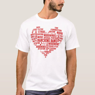 Marching Band Word Cloud Tshirt- Red T-Shirt