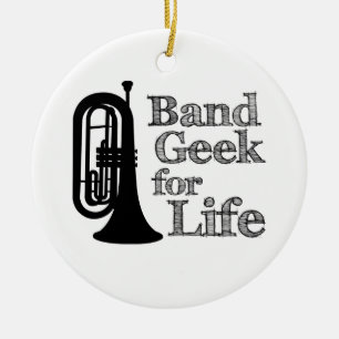 Marching Baritone Band Geek Ceramic Tree Decoration