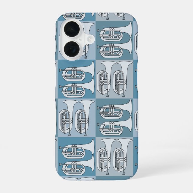 Marching Baritone Crosshatch  iPhone 16 Case (Back)
