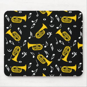 Marching Baritone Music Notes Bass Clefs Mouse Mat