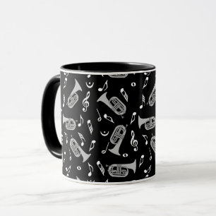 Marching Baritone Music Notes Mug