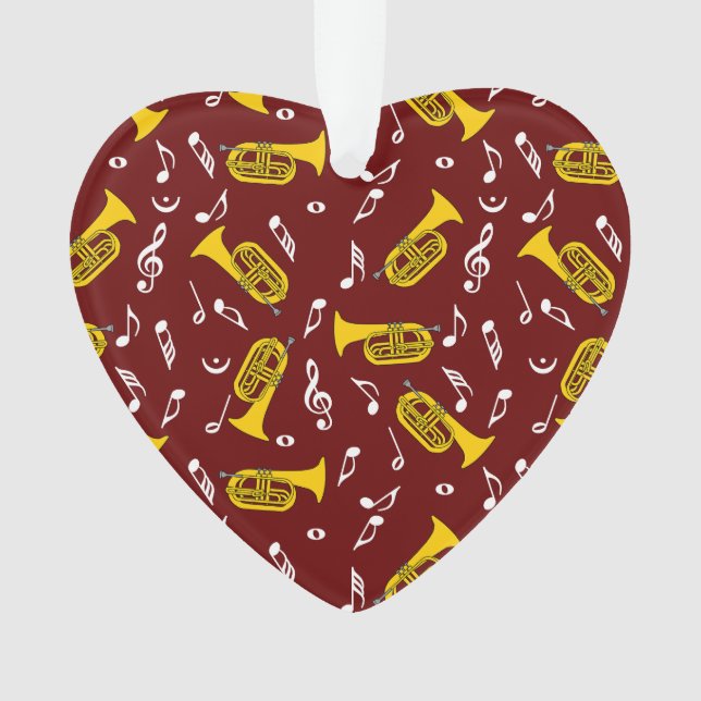 *Marching Baritone Music Notes Ornament (Front)