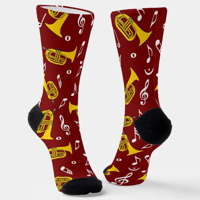 *Marching Baritone Music Notes Socks (Angled)