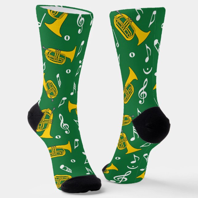*Marching Baritone Music Notes Socks (Angled)
