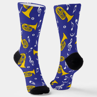 *Marching Baritone Music Notes Socks