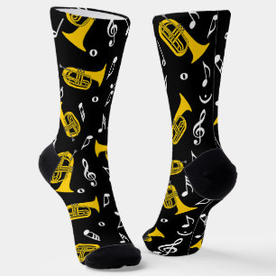 *Marching Baritone Music Notes Socks